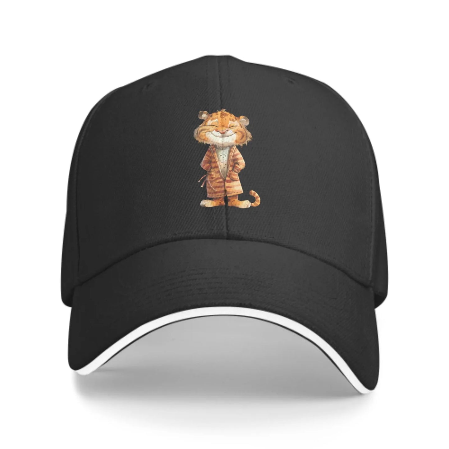 Stående Tiger Baseball Cap Stempling Udskrivning Sandwich And Tunge Hat Forår Sommer Mode Vasket Sport Udendørs Rejser