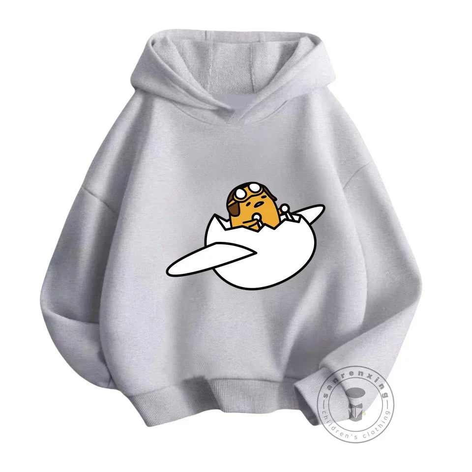 Kids Gudetama Hoodie Boys Girls Beautiful Clothes Sweatshirt Long Sleeve Sanrio Cartoon Print Top Pants Casual New Fall 2024