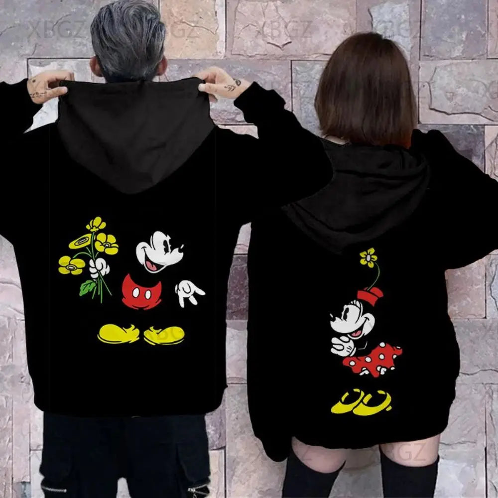 Women's Hoodies Couple Outfit Top Woman Minnie Mouse Y2k Disney Women Clothing Fashion Sweatshirts Mickey 2022 Men's Sweatshirt