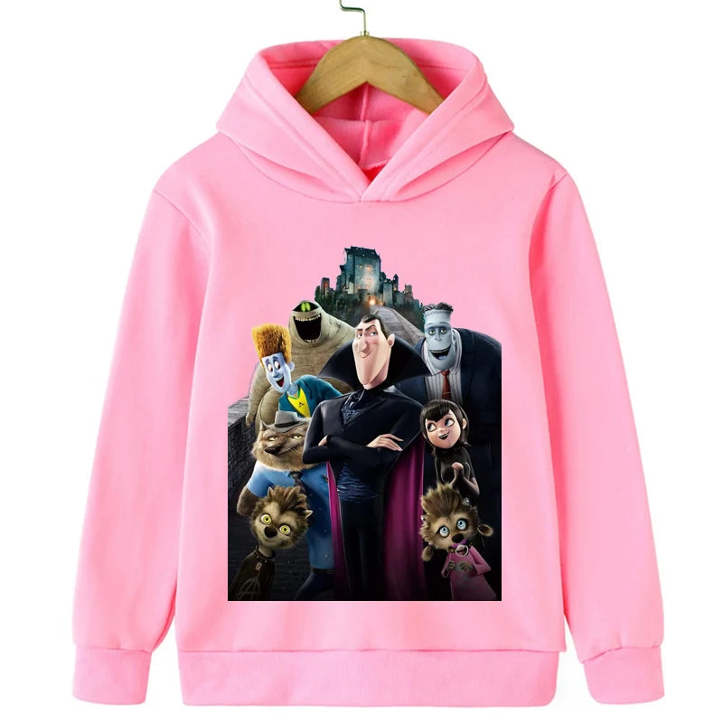 Hotel Transylvania Cartoon 2-14 Years Old Kids Boys Hoodies Sweatshirts For Autumn Coats Teenager Boy Clothes Kid Girls Tops