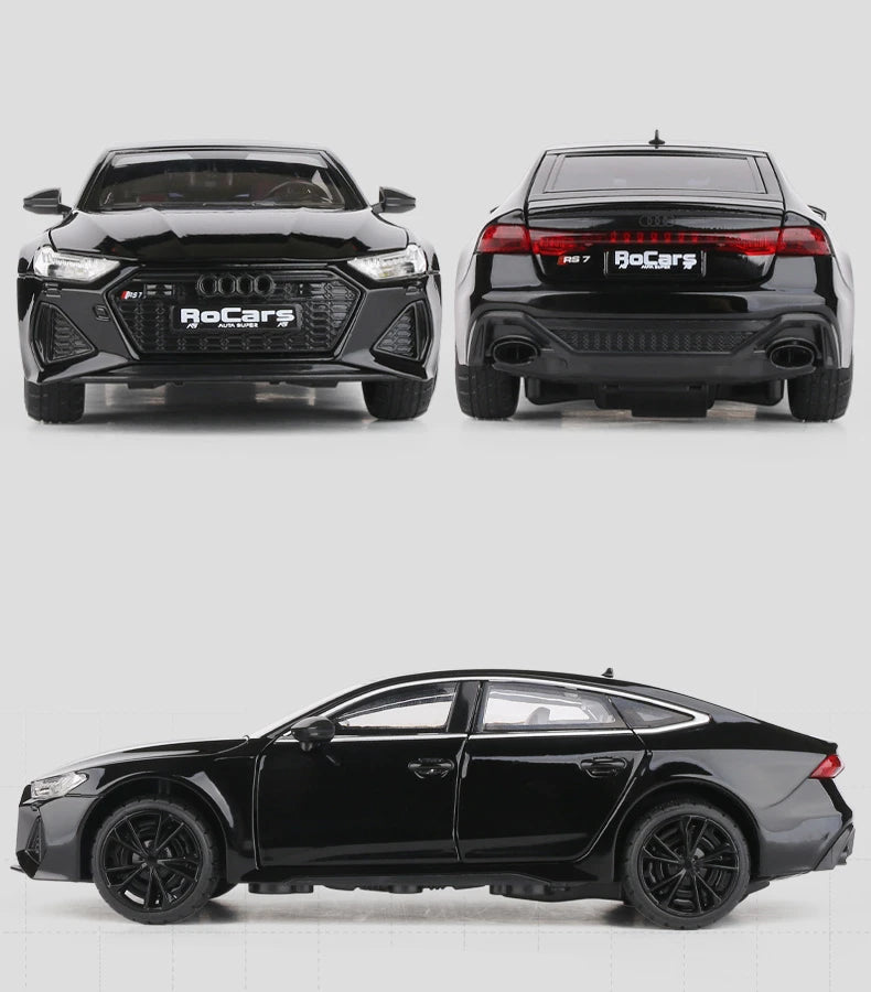 1:24 Audi RS7 Coupe Alloy Car Model Diecasts Metal Toy Sports Car Vehicles Model Simulation Sound Light Collection Kids Toy Gift