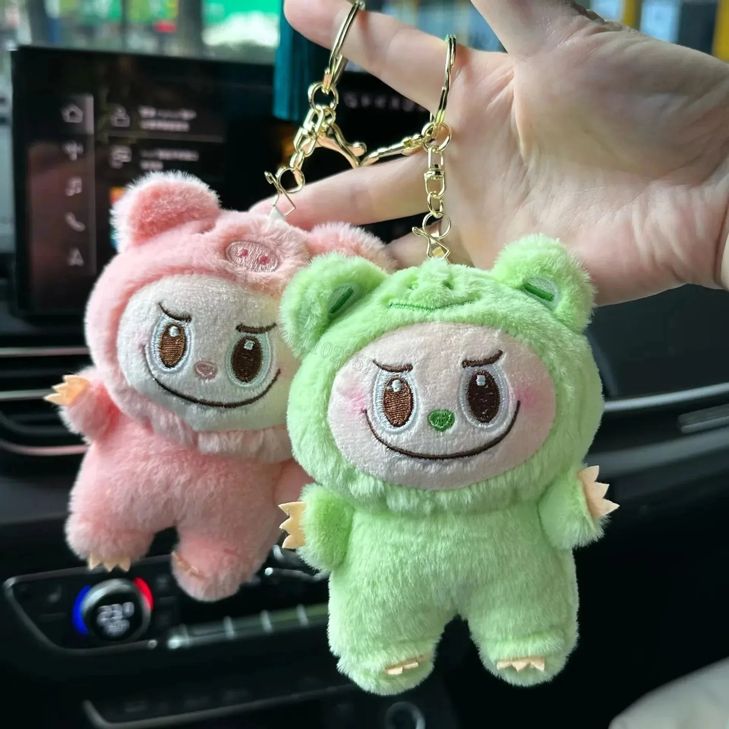 Kawaii Labubu The Monsters Plush Keychains Stuffed Animals Keyrings Girls Backpack Bags Pendants Doll Charms Accessories Gifts