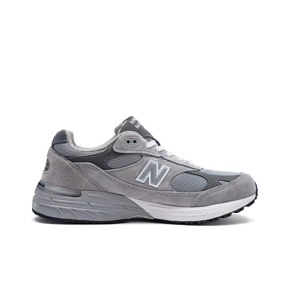 Original New Balance NB 993 "President" Classic Vintage Mesh Leather Casual Men's and Women's Running Shoes White Silver M993GL