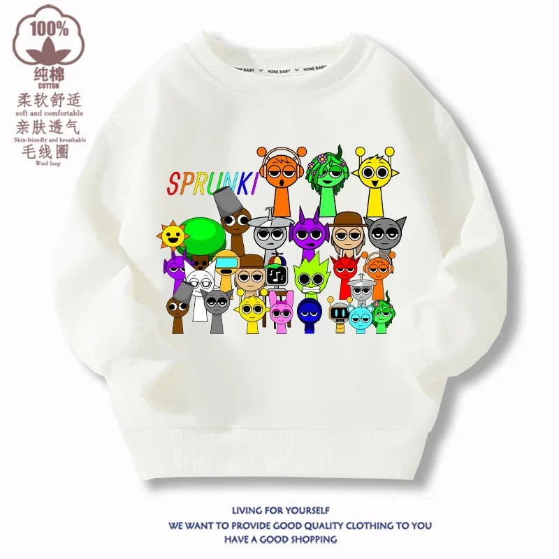 Sprunki Hoodie Clothes For Kids Incredibox Hoodies Sweatshirt Winter Hoodies Soft Cotton Sweatshirt Hoodie keep Warm Hoodie