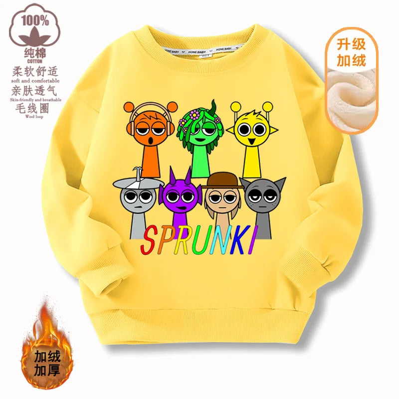 Sprunki Hoodie Clothes For Kids Incredibox Hoodies Sweatshirt Winter Hoodies Soft Cotton Sweatshirt Hoodie keep Warm Hoodie