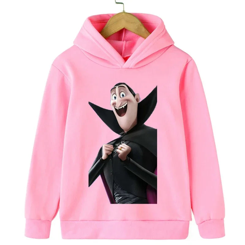 Hotel Transylvania New Cartoon 2-14 Years Old Kids Boys Hoodies Sweatshirts for Autumn Coats Teenager Boy Clothes Kid Girls Tops