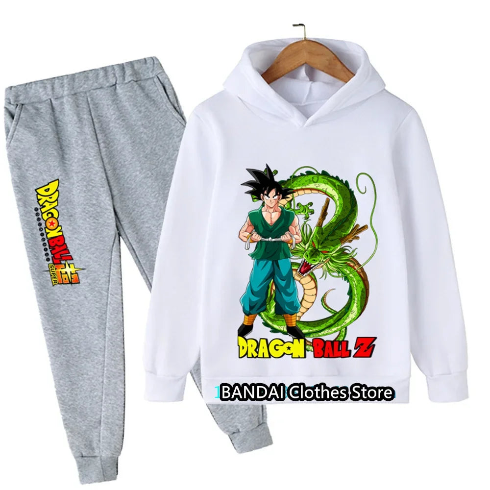 2024 New Dragonball Son-Goku Hoodies Boys Hoodies Kids Clothes Set Pullover Tracksuit Jogging Girls Sweatshirts Set 2 Pieces