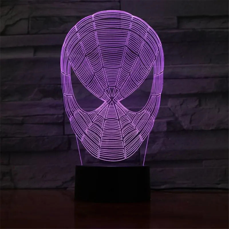 Anime The Avengers Infinity War 3D LED Nightlights Spiderman Ironman Hulk Thor Lamp Colorful Changing Night Lights Table Lampara