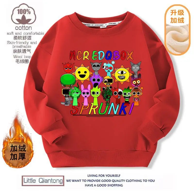 Sprunki Hoodie Clothes For Kids Incredibox Hoodies Sweatshirt Winter Hoodies Soft Cotton Sweatshirt Hoodie keep Warm Hoodie