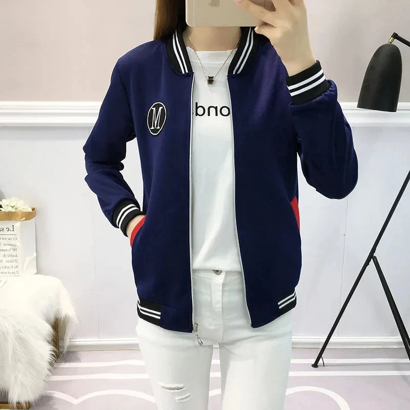 Oversized 5xl Baseball Jackets Spring Fall Women's New Coats Fashion Short Bomber Chaquetas Casual Zipper Slim Outerwear