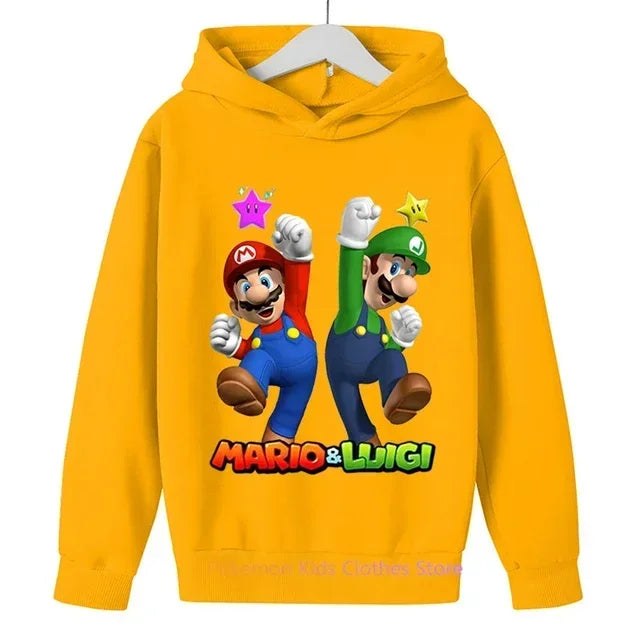 Fashion Children Game Super Mario Sweatshirt Baby Boys Girls Cartoon Pullovers Kids Autumn Clothes Mario bros Hoodies