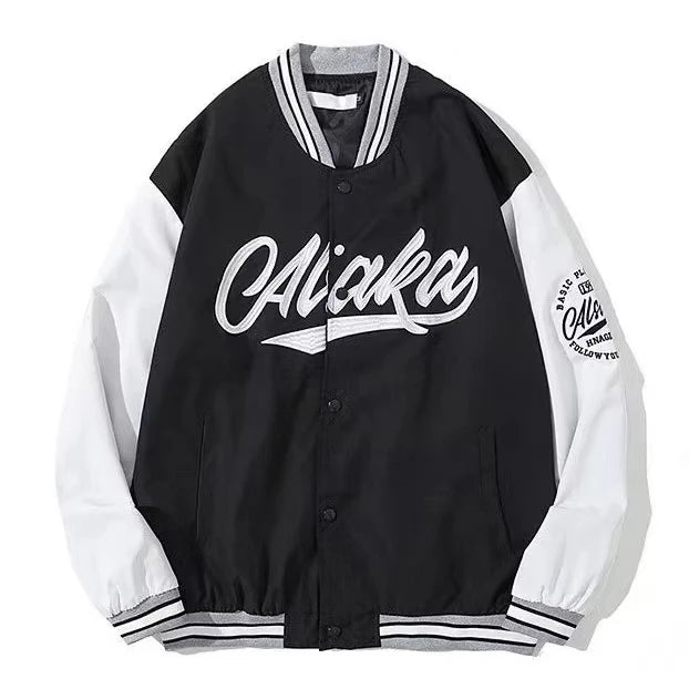 Autumn American New Retro Letter  Hip Hop Baseball Uniform Jacket Y2K Street Casual Joker Splicing Jacket Men And Women