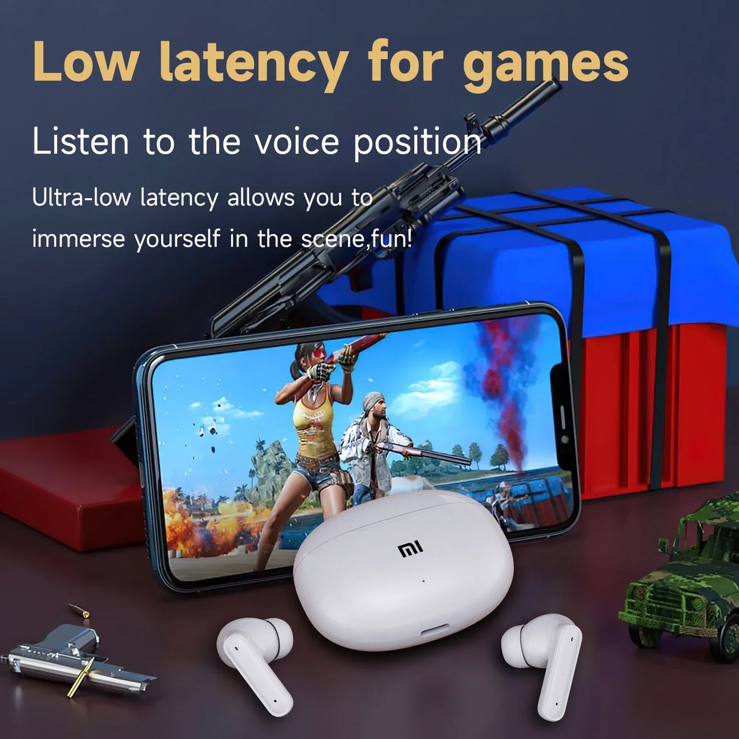 Xiaomi ANC TWS Wireless Headphones Earphones Bluetooth5.3 Active Noise Cancelling Stereo Sound Gaming Headset Mijia Earbuds T80S