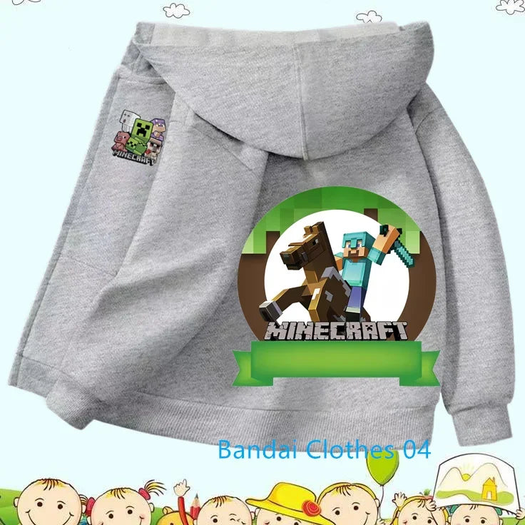 2025 Hot Game Minecraft Zipper Hoodie Girls Fashion Kids Clothes Boys Trucksuit Sweatshirt Long Sleeve Children Casual Tops