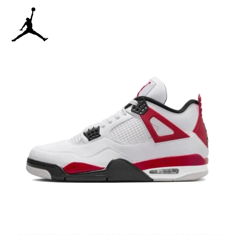 Original Air Jordan 4 "Neutral Grey" "Red Cement" Komfortable retro basketballsko til mænd, hvid og sort og rød DH6927-161