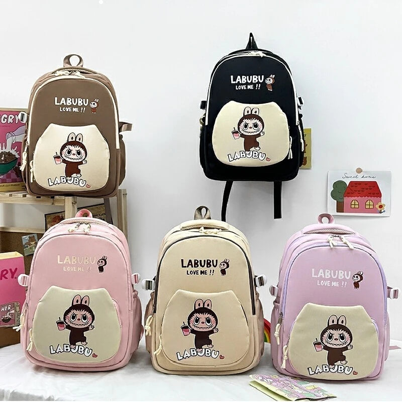 Labubu Primary And Secondary School Students' Cute Printed Casual Backpack For Women'S School Travel Versatile Backpack 2024 New