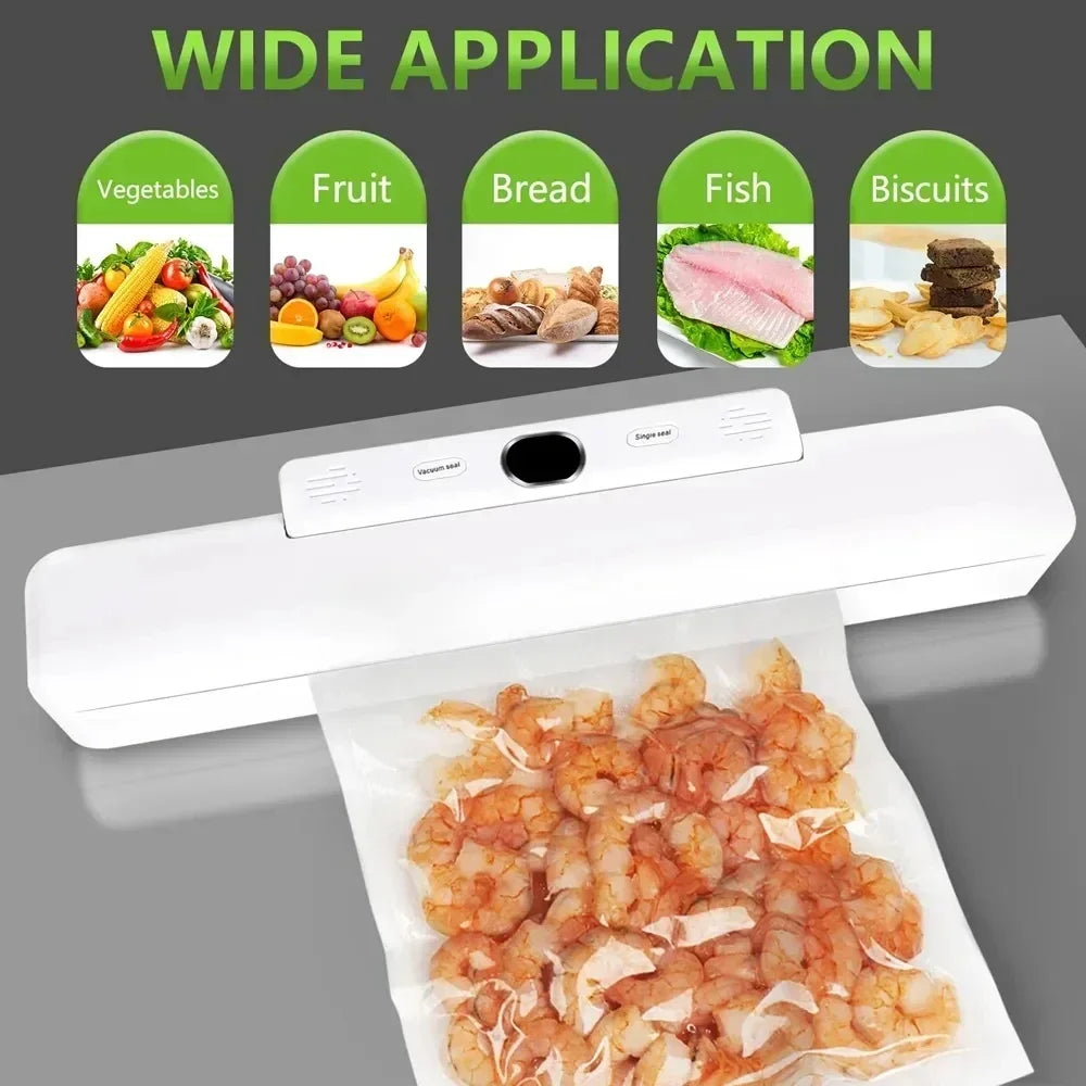 New Automatic Vacuum Sealer Machine For Food Storage With 10pcs Free Food Saver Bags 240V/110V Sealing Machine for Vacuum Pac