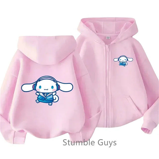 2025 New Kero Kero Keroppi Zipper Hoodie Kids Clothes Boys Fashion Girls Sweater Casual Long Sleeve Anime Sonic Trucksuit