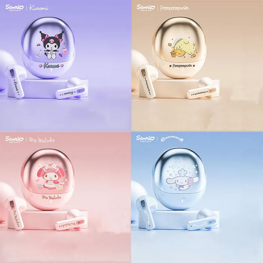 New Sanrio Bluetooth Headphones In-Ear Kawaii Cartoon Noise Reduction Super Long Battery Life Stereo Sport Earpieces Gift