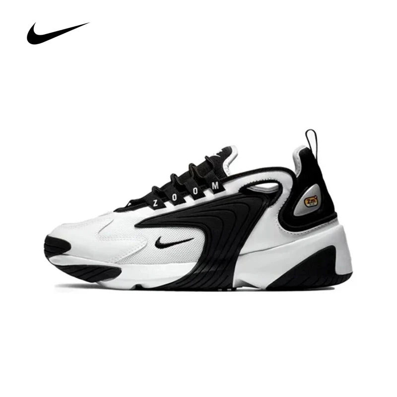 Original Nike Zoom 2K Men's Running Shoes Wear Resistant Breathable Black White Panda Sneakers AO0269-101