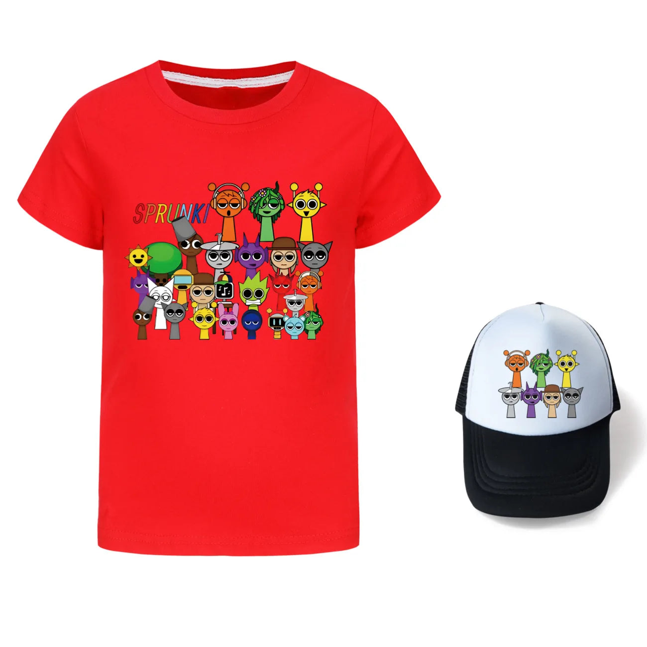 Hot Sprunki Clothes for Baby Girls Cartoon Game Incredibox T Shirts Kids Summer T-shirt Boys Short Sleeve Tops Children Clothing