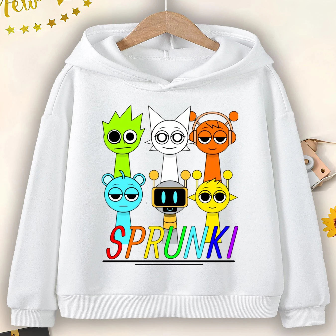 Hot Game Sprunki Print Kids Hoodies Harajuku Girls Boys Sweatshirts Autumn Pullovers Sprunki Incredibox Hooded Tops Casual Coats