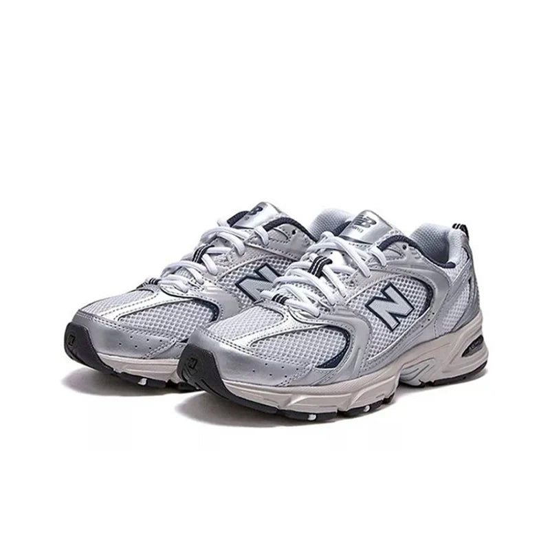 New Balance NB530 Comfort Fabric Faux Leather Breathable Low-Top Men's and Women's Running Shoes Grey Silver Unisex MR530KA