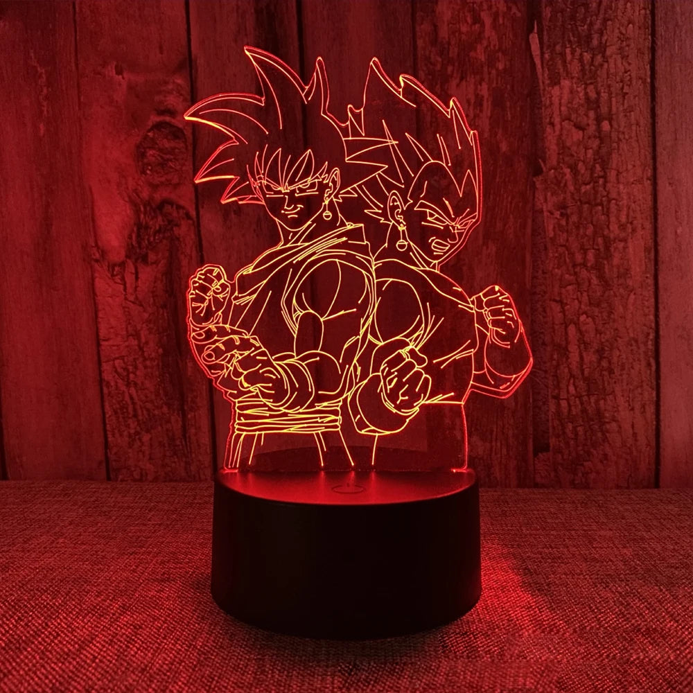 Anime Goku Vegeta Dragon Ball Z Super Saiyan 7/16 color remote control 3D Lamp LED Night Light Goku Jiren Broly Table Lamp Gift