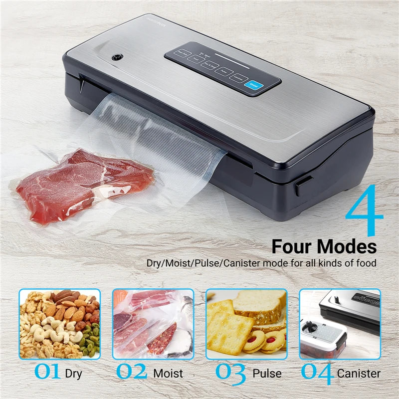 INKBIRD Plastic Bag Sealer Vacuum Sealing Machines With Dry/Moist/Pulse/Canister Packaging Modes Versatile Kitchen Appliances