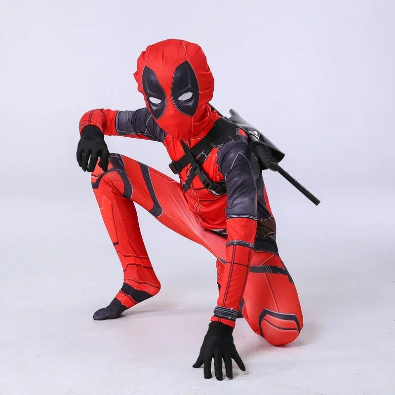 Deadpool Kostume Superhelte Jumpsuit Halloween Film Cosplay Body SuitMaske Leggings Juleshow Legende Børnegave