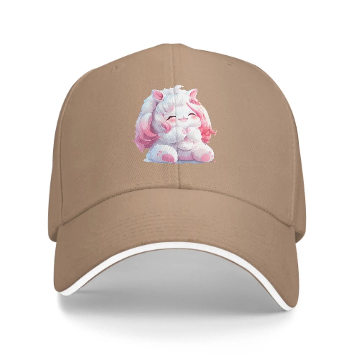 Kawaii Fluffy Animal Baseball Cap Stamping Printing Sandwich Duck Tongue Hat Spring Summer Fashion Washed Sports Outdoor Travel