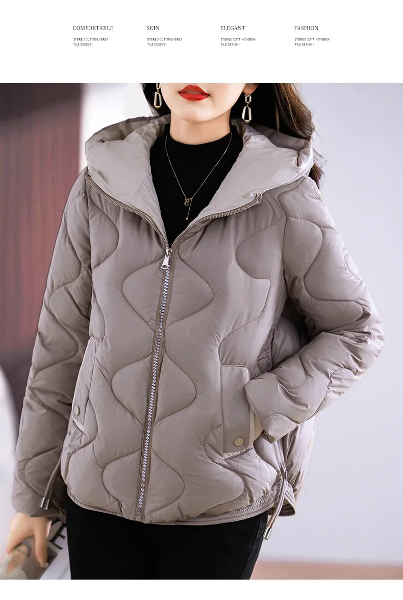 Winter Jacket Women 2023 New Outerwear Korean Clothes Women Coat Hooded Cotton Parkas Harajuku Ladies Quilted Coat Streetwear