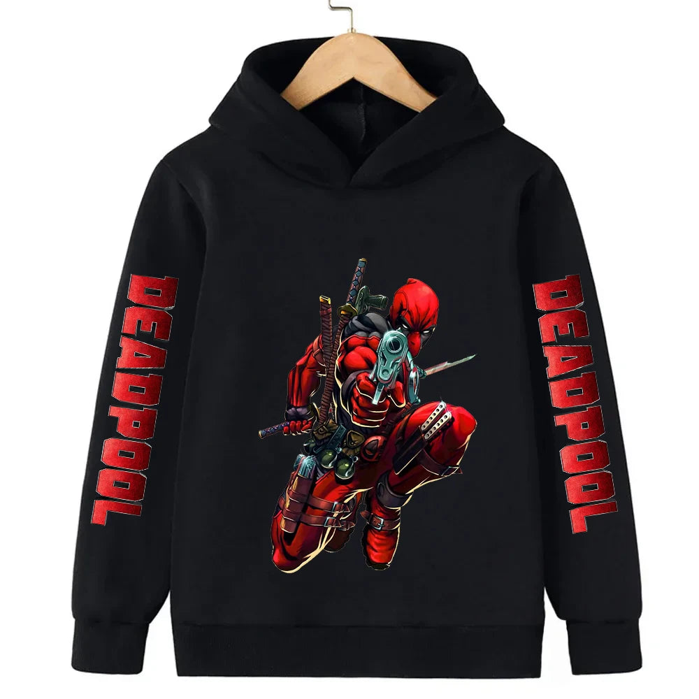 Marvel Deadpool Children Hoodies Girl Boy Kid Pullover Autumn Winter Baby Clothing Cartoons Casual Fashion Kid Tops Sweatshirts