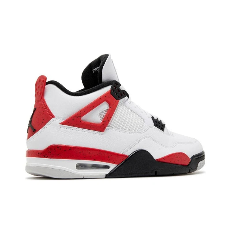 Original Air Jordan 4 "Neutral Grey" "Red Cement" Comfortable Retro Basketball Shoes Men's White and Black and Red DH6927-161