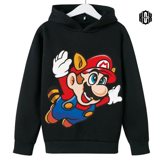 Mario Fall/Winter Children's Cotton Hoodie Fashion Casual Boys Girls Sports Hoodie Cute Cartoon Hoodie