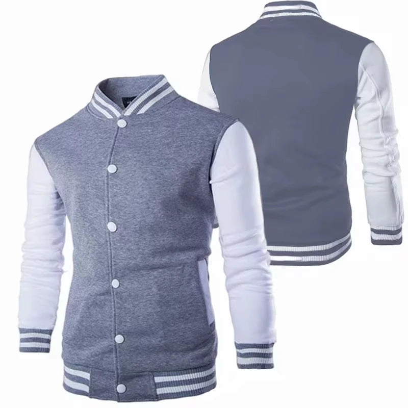 Fashion Slim Fit Baseball Men's Coat Personalized Casual Sports Male Jacket New Printed Stand Up Collar Cardigan Outwear 2023