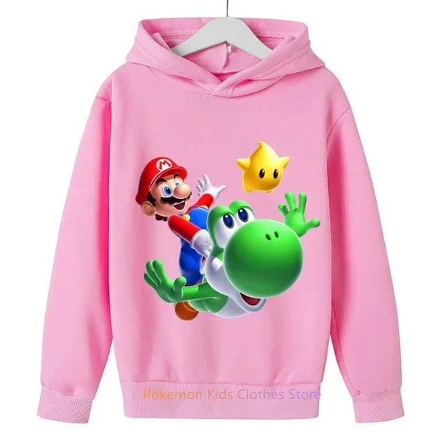 Fashion Children Game Super Mario Sweatshirt Baby Boys Girls Cartoon Pullovers Kids Autumn Clothes Mario bros Hoodies