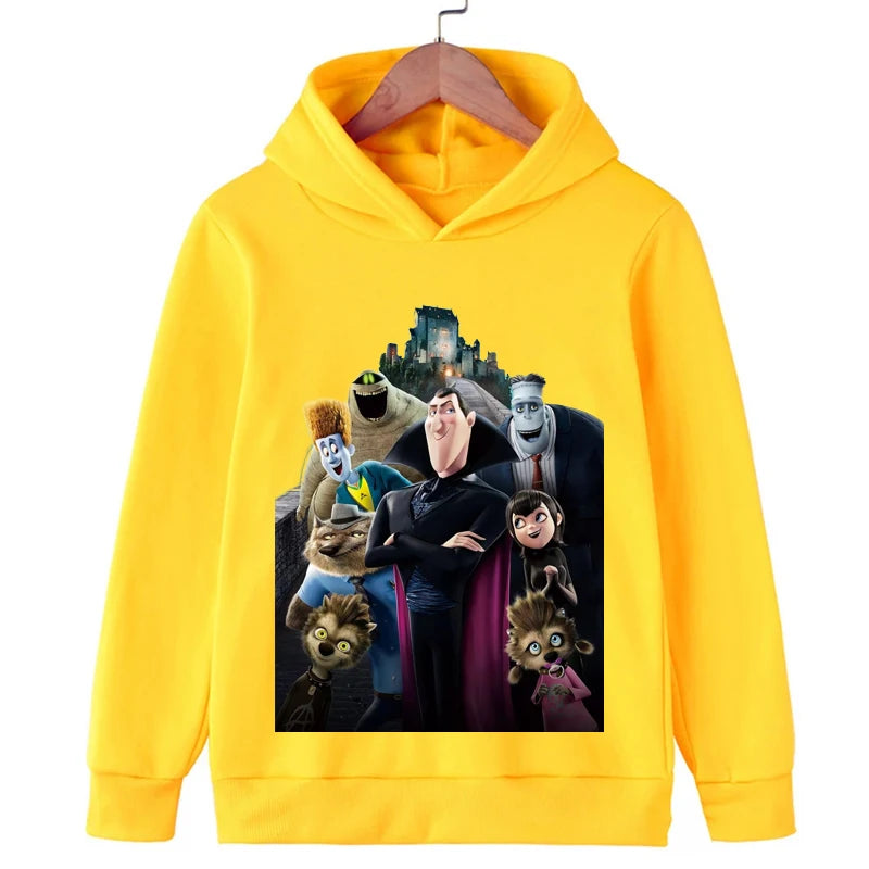 Hotel Transylvania Cartoon 2-14 Years Old Kids Boys Hoodies Sweatshirts For Autumn Coats Teenager Boy Clothes Kid Girls Tops