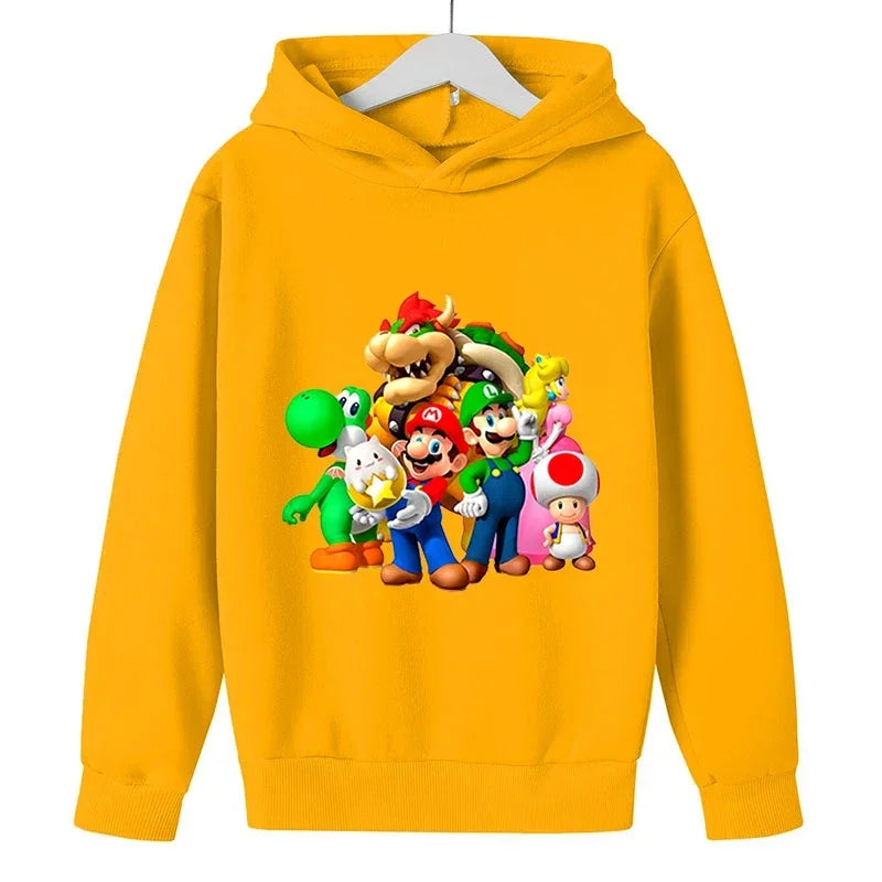 Girls Game Mario bros Hoodies Kids Baby Child Cartoon Tops Spring Children Long Sleeve Print Sweatshirt Autumn Boys Pullovers