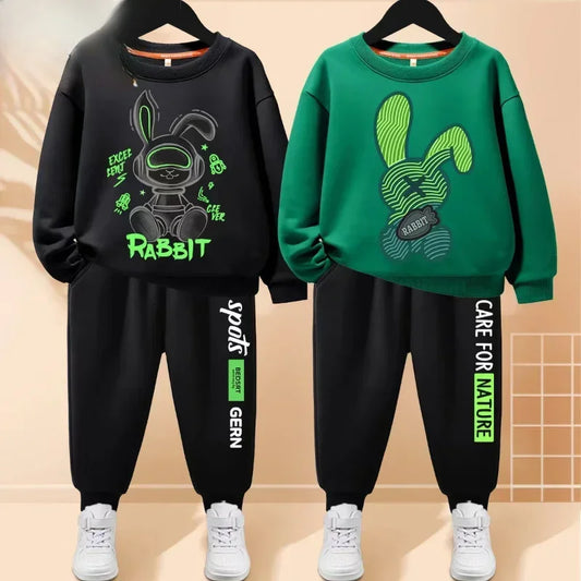 Autumn Baby Boy Clothes Fashion Printed T-shirts and Pants 2 Pieces Set Children Girls Casual Top Bottom Outfits Tracksuits