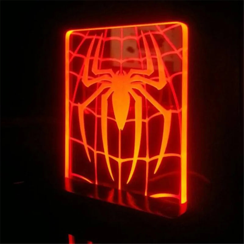 Anime The Avengers Infinity War 3D LED Nightlights Spiderman Ironman Hulk Thor Lamp Colorful Changing Night Lights Table Lampara