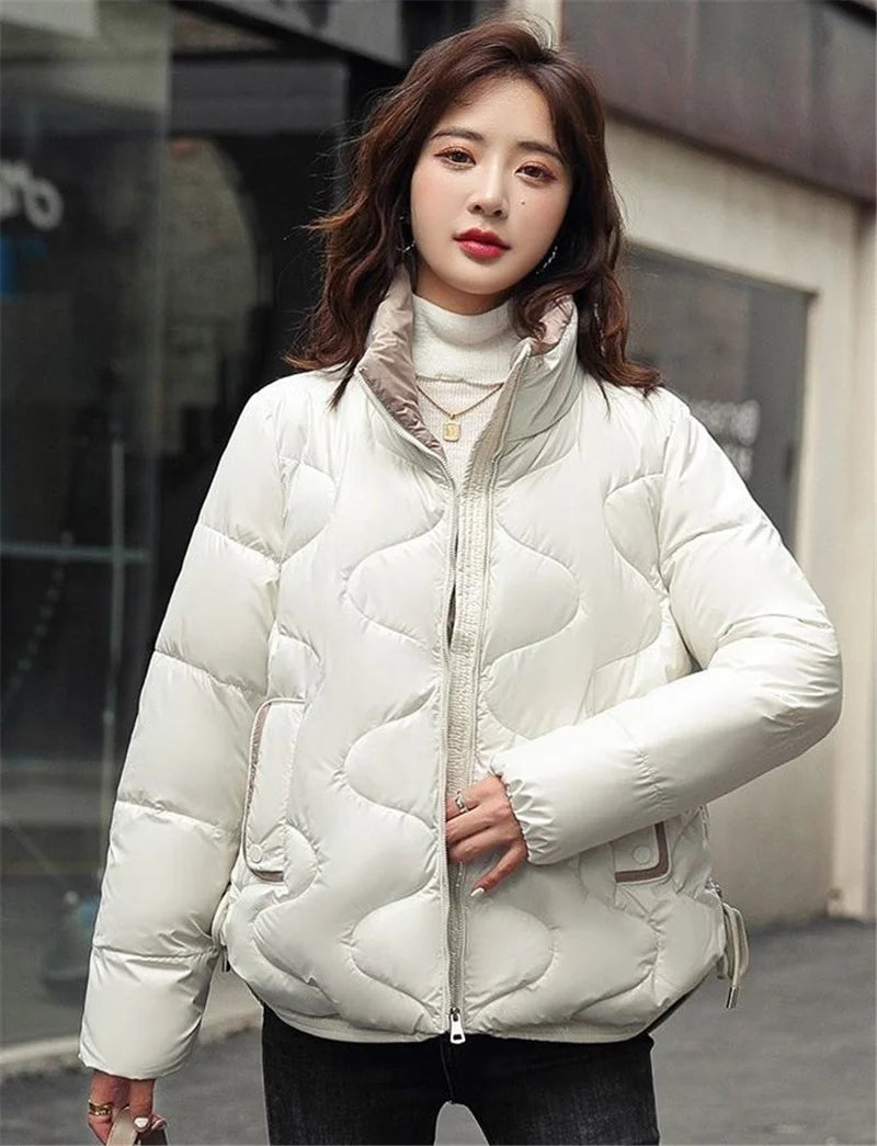 Winter Parka 2023 New Women Jackets Long Sleeve Casual Thick Warm Cotton Padded Students Coat Female Waterproof Outwear