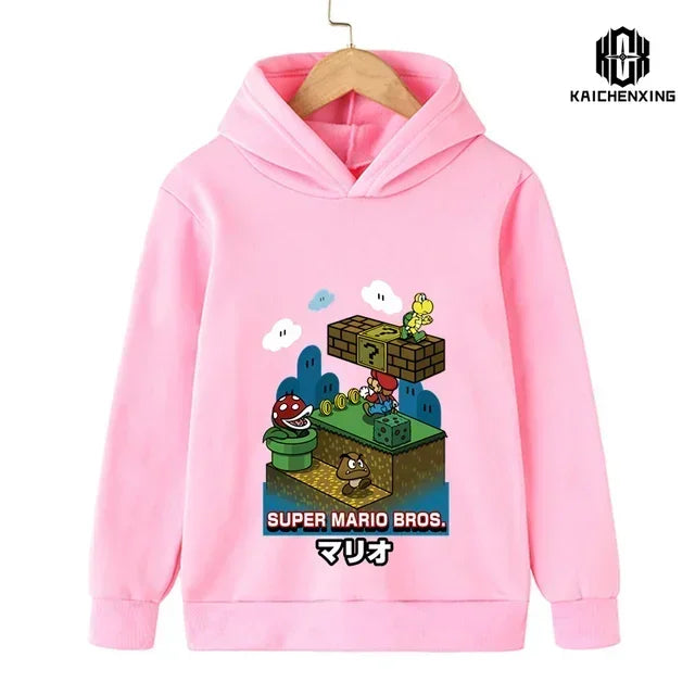 2024 New Game Super Mario Bros. Top Fashion Children's Sweatshirt Casual Cute Children's Hoodie Boy Girl Top Spring and Autumn