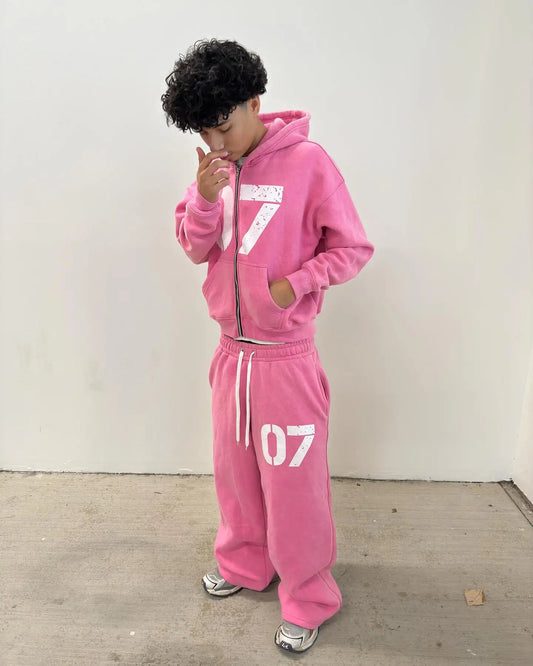 Y2k zipper cardigan fashion 07even hoodies women and men street casual sweatpants set sweatshirts tracksuit men clothing