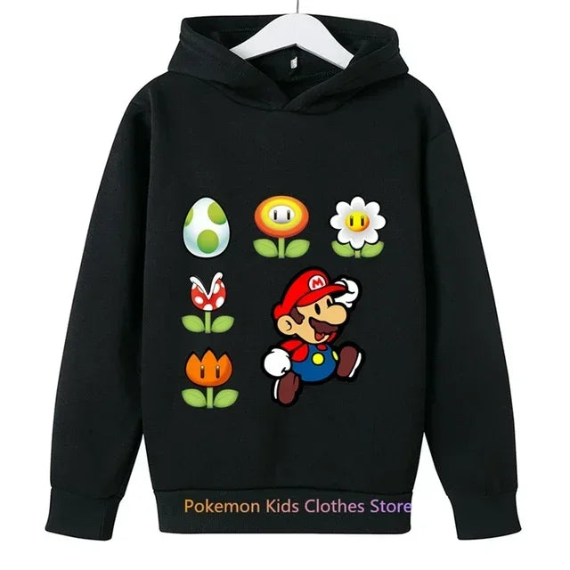 Fashion Children Game Super Mario Sweatshirt Baby Boys Girls Cartoon Pullovers Kids Autumn Clothes Mario bros Hoodies