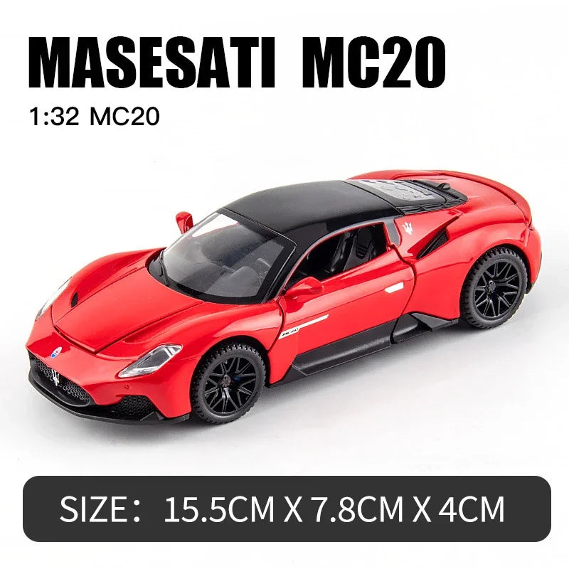 1:32 Maserati MC20 Coupe Alloy Sports Car Diecast Miniature Metal Car Simulation Sound ＆ Light Toy Car For Boys Fast And Furious