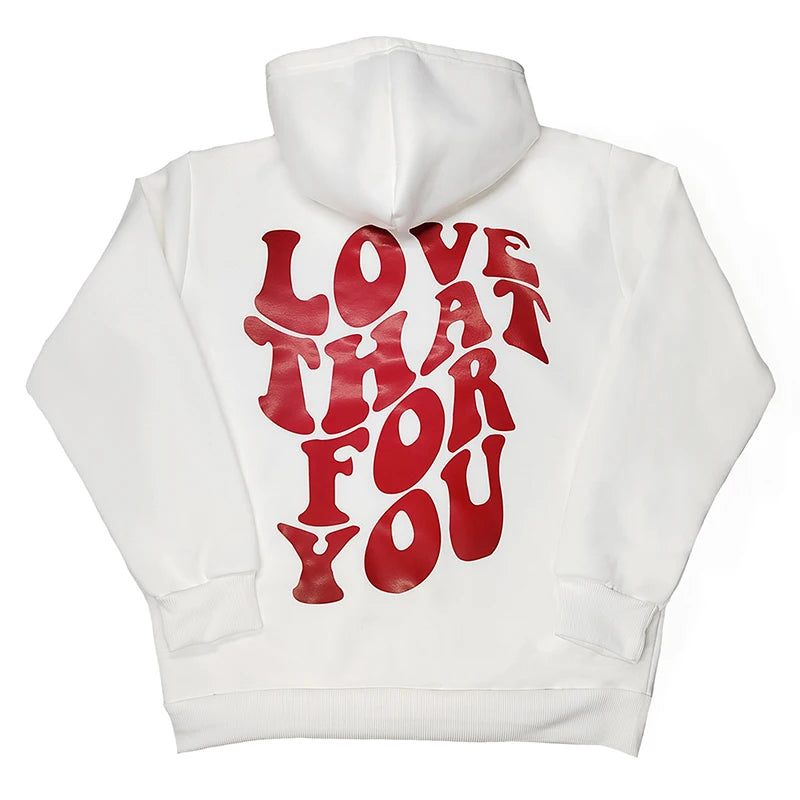 Women Words On Back Hoodie Graphic Sweatshirt Coat Y2K Top