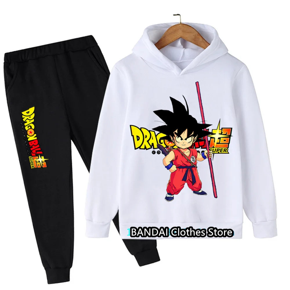 New Boys Girls Clothes Dragonball Hoodie Set Kids 2pcs Spring Autumn Toddler Girls Cartoon Hooded +pants Tracksuit Goku Clothing