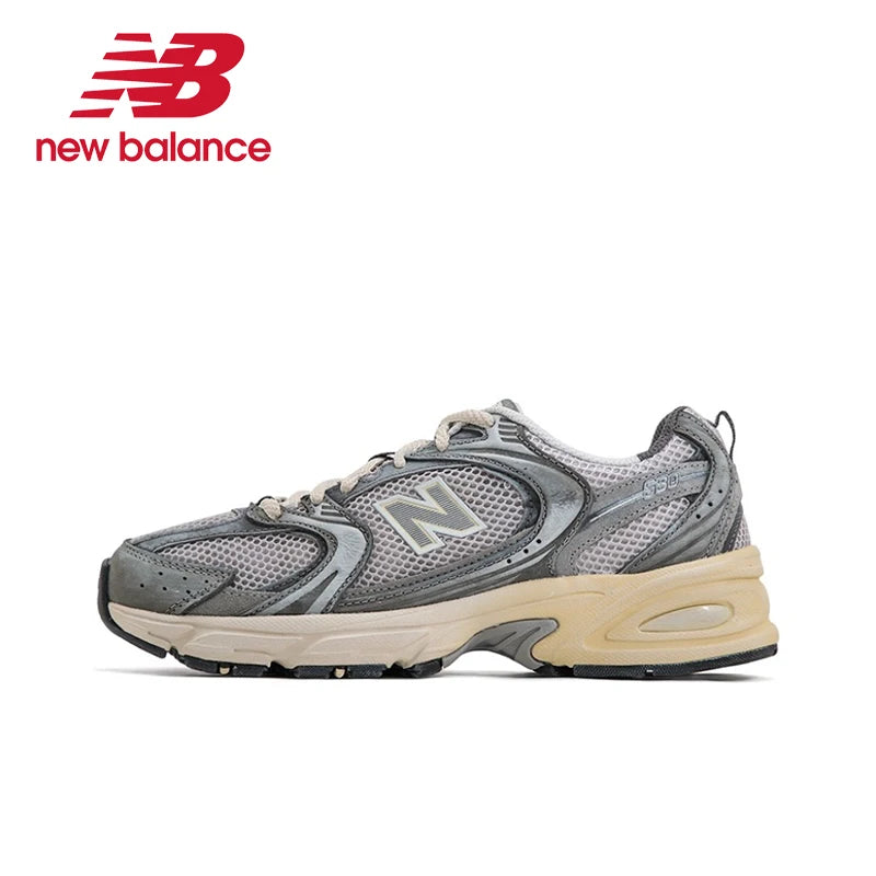 Original New Balance NB 530 Classic Vintage Mesh Fabric Faux Leather Casual Men's and Women's Running Shoes White Silver MR530SG