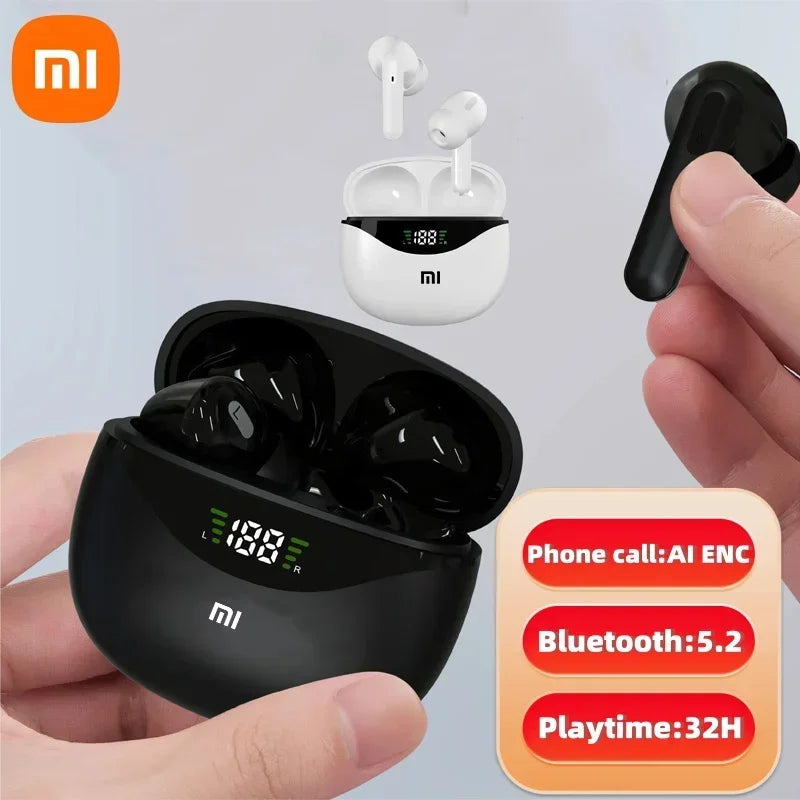 Xiaomi Wireless Bluetooth Earphones Headsets Sports in Ear Earbuds Dual Mic Noise Reduction LED Display TWS Headphones Earphones